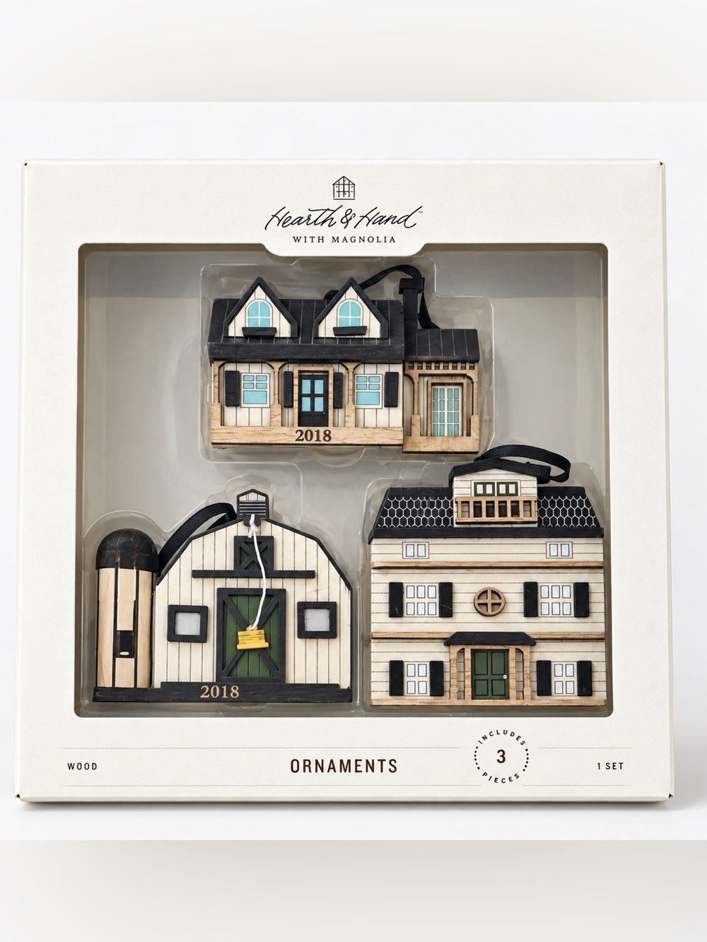 Hearth & Hand Magnolia Home Wood Ornaments House NEW IN BOX